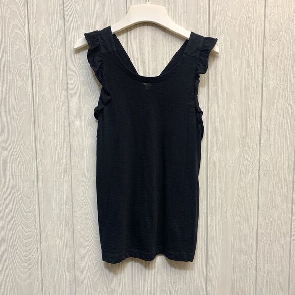 LOFT Black Ruffle Tank Medium NWT - Picture 1 of 4